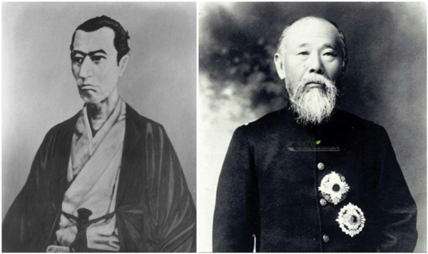 요시다 쇼인(좌)의 ‘정한론’은 일본제국 초대 총리이자 초대 조선통감인 이토 히로부미(우)에 의해 대동아공영권(大東亜共栄圏)으로 발전하며 일본 군국주의 침략 전쟁의 사상적 배경이 된다